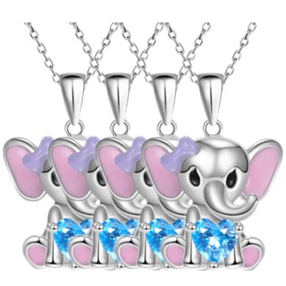 Foto 2 | Cadenas Unisex High Monaco Mxlek-004 4 Pzas Collar Elefante/corazón Plata/azul