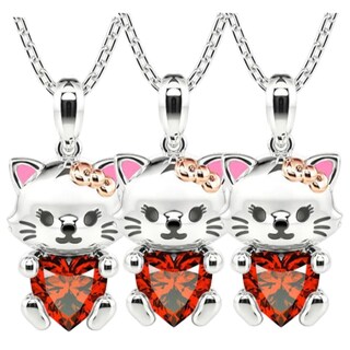 Foto 2 | Collar Hermoso De Gatita High Monaco Mxtne-003 3 Pzas Collar Gatita/corazón Plata/rojo
