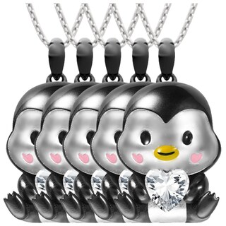 Foto 2 | Cadenas Hermosos High Monaco Mxgui-005 5 Pzas Collar Pingüino/corazón Negro/blanco
