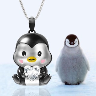 Foto 3 | Cadenas Hermosos High Monaco Mxgui-005 5 Pzas Collar Pingüino/corazón Negro/blanco