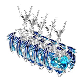 Foto 1 | Cadenas Y Dijes High Monaco Mxgnr-005 5 Pzas Collar Dragón/corazón Plata/azul