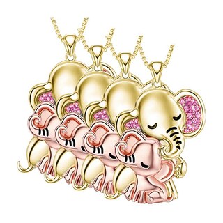 Foto 1 | Cadenas Unisex High Monaco Mxehn-004 4 Pzas Collar Elefante Dorado/rosa