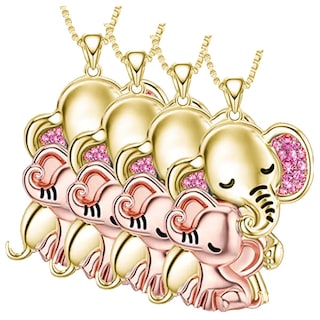Foto 2 | Cadenas Unisex High Monaco Mxehn-004 4 Pzas Collar Elefante Dorado/rosa