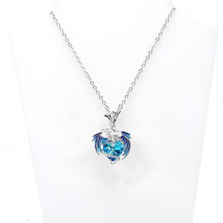 Foto 3 | Cadenas Y Dijes Hermosos High Monaco Mxgnr-004 4 Pzas Collar Dragón/corazón Plata/azul
