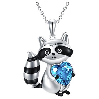 Foto 2 | Cadenas De Mapache High Monaco Mxook-001 1 Pza Collar Mapache/corazón Plata/azul