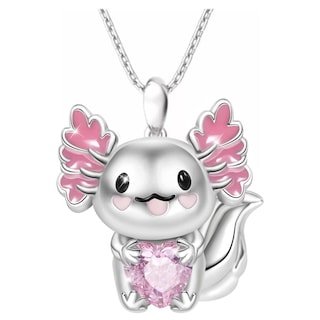 Foto 2 | Collar Con Dije De Axolotl High Monaco Mxaxo-001 1 Pza Collar Ajolote/corazón Plata/rosa