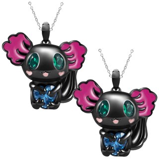 Foto 2 | Colgantes Con Dijees De Ajolote High Monaco Mxnex-002 2 Pzas Collar Ajolote/corazón Negro/azul