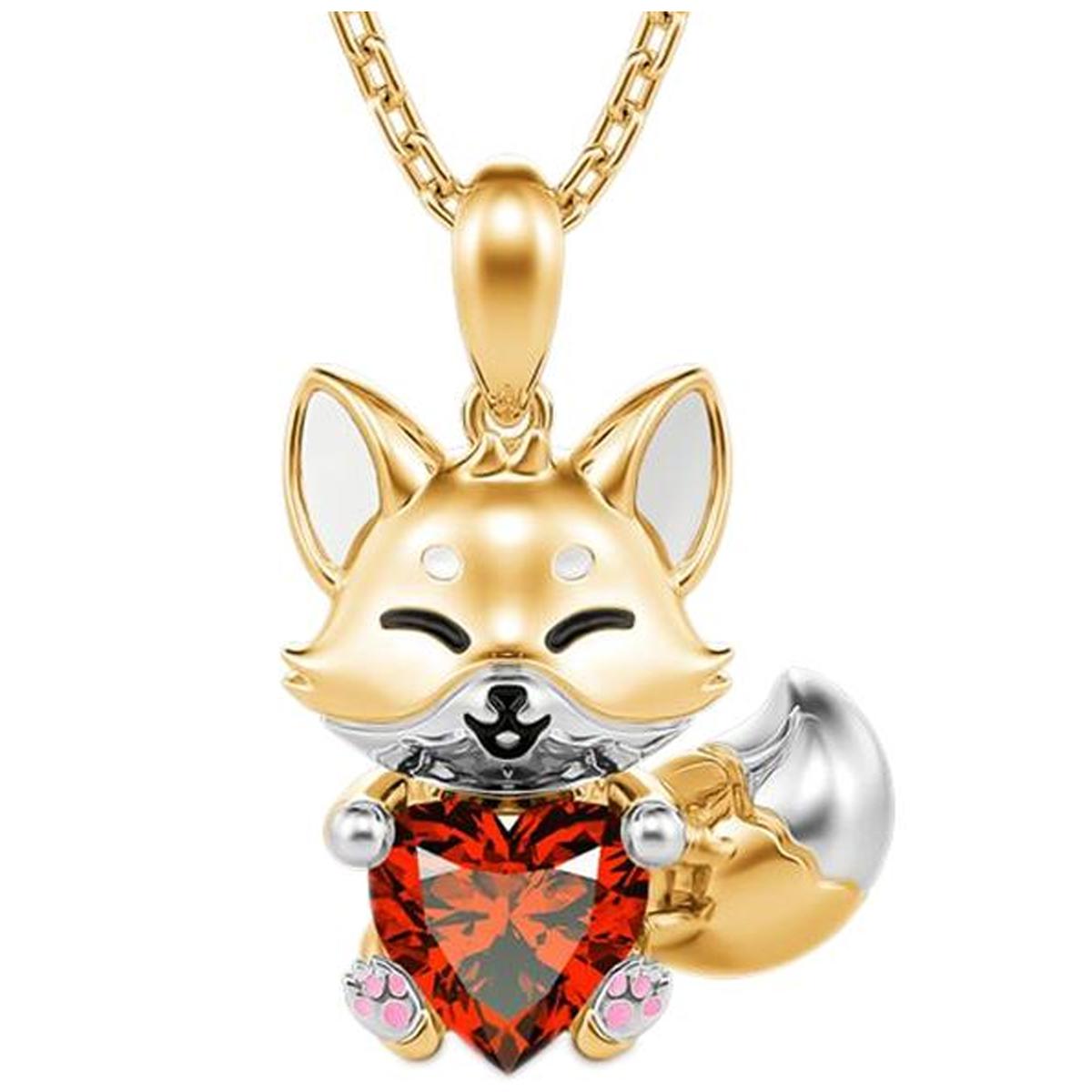 Collar De Zorro High Monaco  Mxfox-001  1 Pza  Collar Zorro/corazón  Dorado/rojo