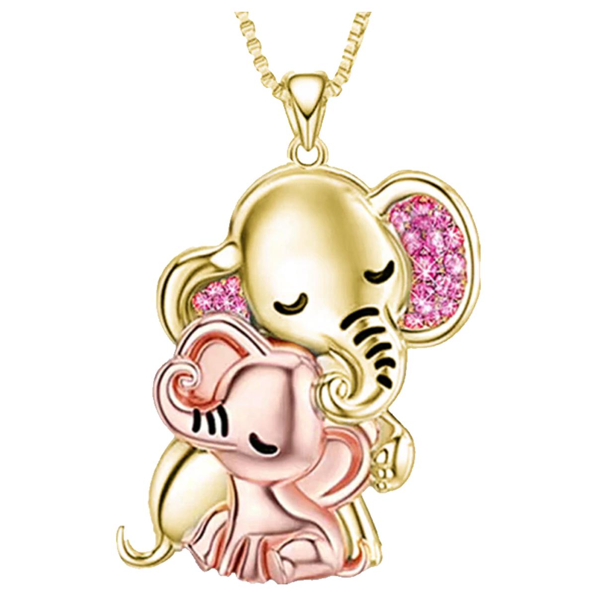 Cadenas De Elefante High Monaco  Mxehn-001  1 Pza  Collar Elefante  Dorado/rosa