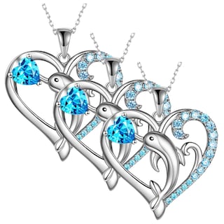 Foto 2 | Cadenas Con Dije High Monaco Mxinn-003 3 Pzas Collar Delfín/corazón Plata/azul