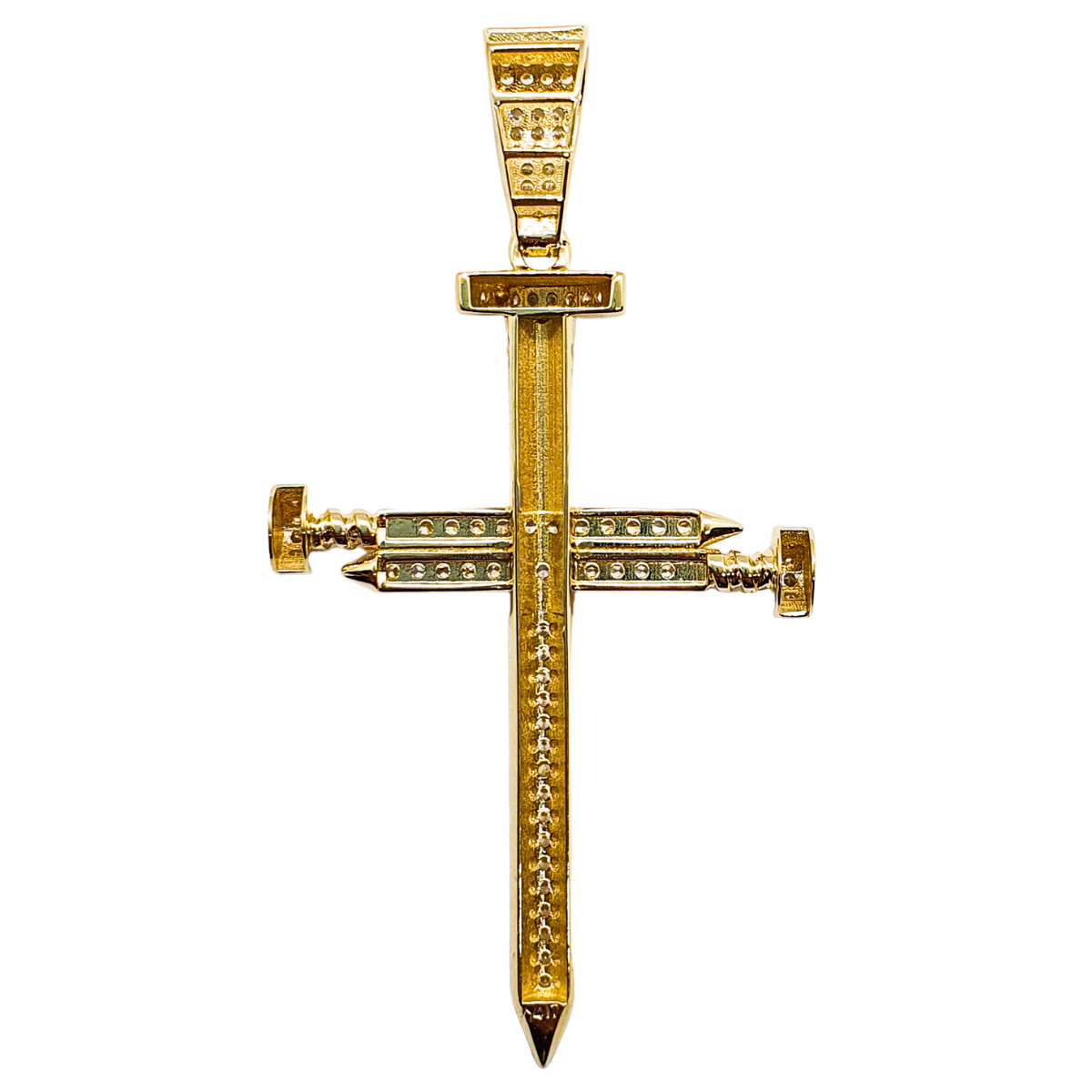 Foto 4 pulgar | Dije de  Oro 10k Cruz Crixus Joyería Clavos Blanca