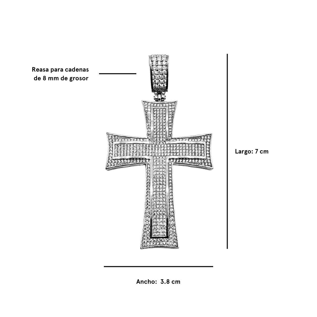 Foto 4 | Dije Cruz de Plata .925 Piedra Zirconia Crixus Joyería para Hombre