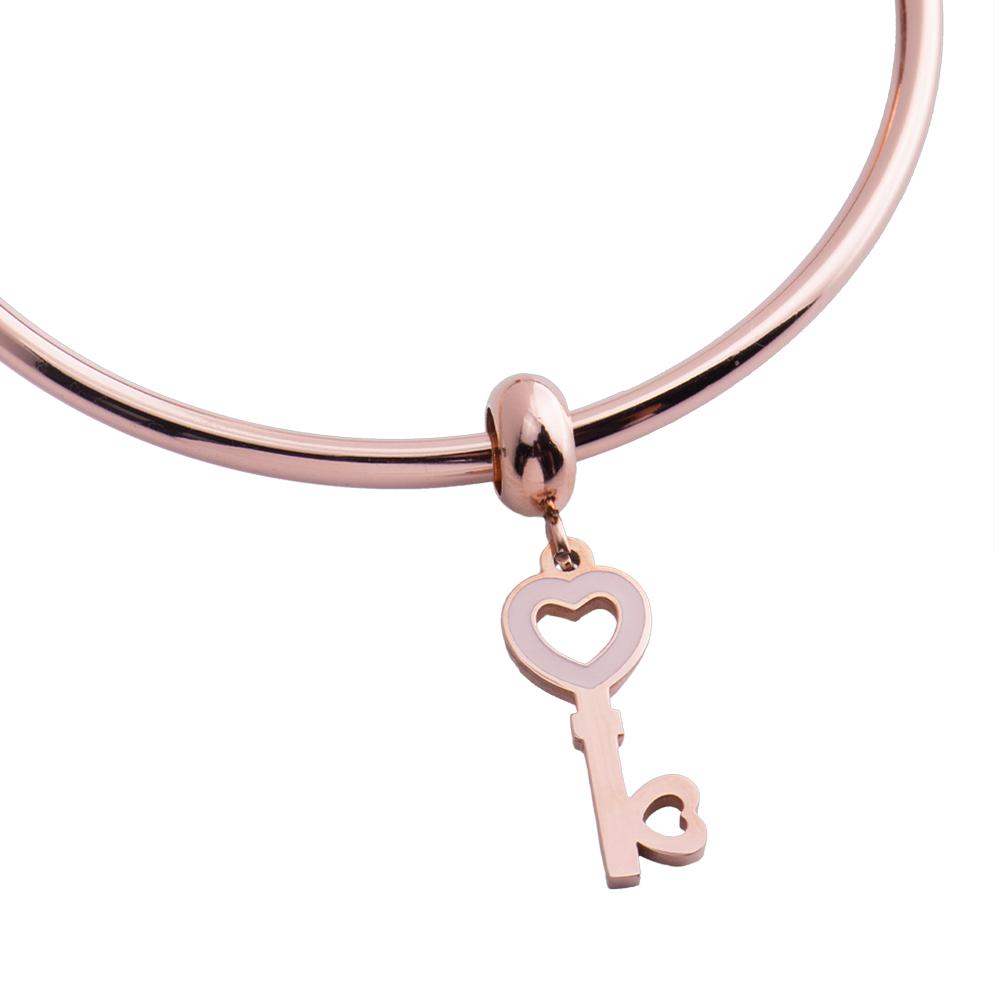 Foto 2 | Charm para Pulsera Dije de Llave Corazón Luckyly, Modelo Fiona Oro Rosa