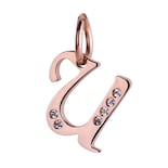 Dije Inicial Letra Luckyly Lizzy Oro Rosa Letra U
