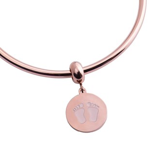 Foto 2 | Charm Para Pulsera Dije De Huellitas De Bebé Niña Luckyly Modelo Capri Oro Rosa