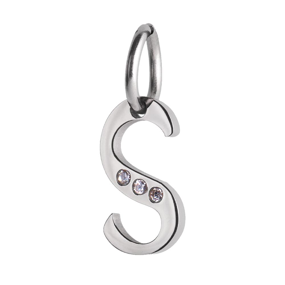 Foto 2 pulgar | Charm para Pulsera Letra S Luckyly Lizzy Plata