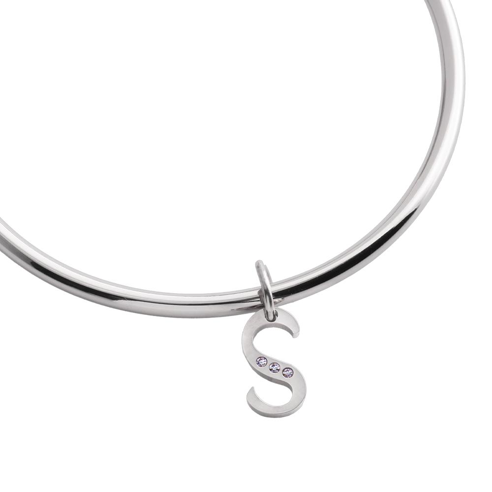 Foto 3 pulgar | Charm para Pulsera Letra S Luckyly Lizzy Plata