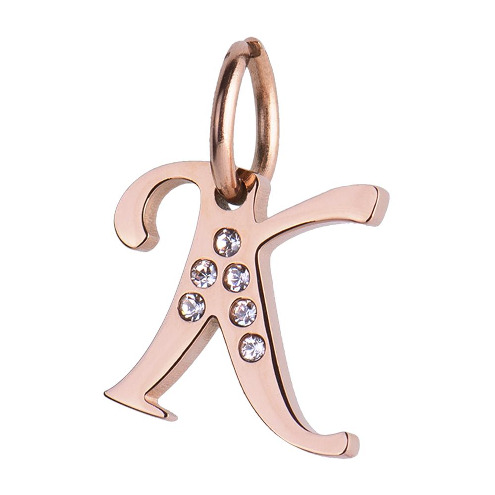 Foto 2 pulgar | Charm para Letra K Luckyly Lizzy Oro Rosa