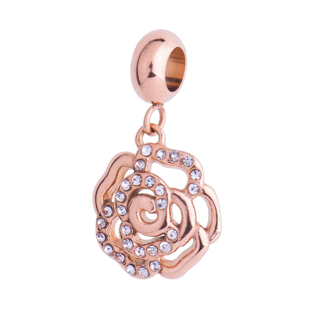 Charm para Pulsera Dije de Flor Luckyly, Modelo Daisy Oro Rosa