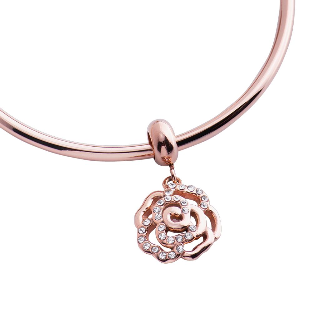 Foto 3 pulgar | Charm para Pulsera Dije de Flor Luckyly, Modelo Daisy Oro Rosa