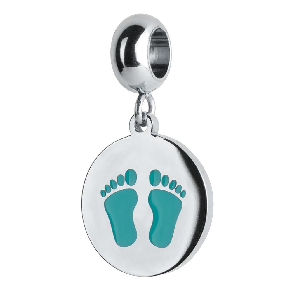Foto 2 pulgar | Charm para Pulsera Dije de Huellitas de Bebé Niño Luckyly, Modelo Capri Plata