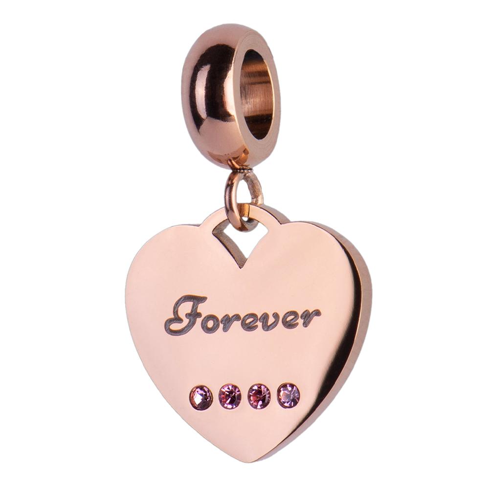 Foto 2 pulgar | Charm para Pulsera Dije de Corazón Luckyly, Modelo Forever Oro Rosa