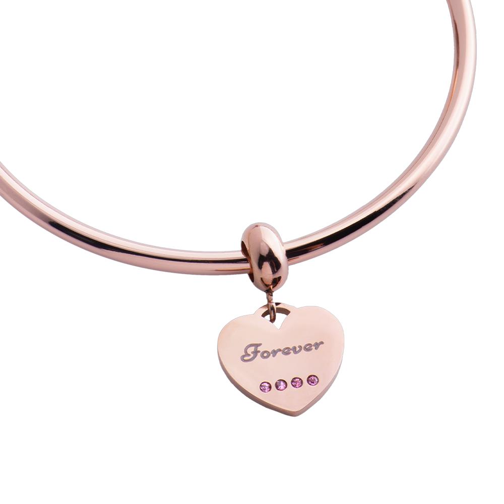 Foto 3 pulgar | Charm para Pulsera Dije de Corazón Luckyly, Modelo Forever Oro Rosa