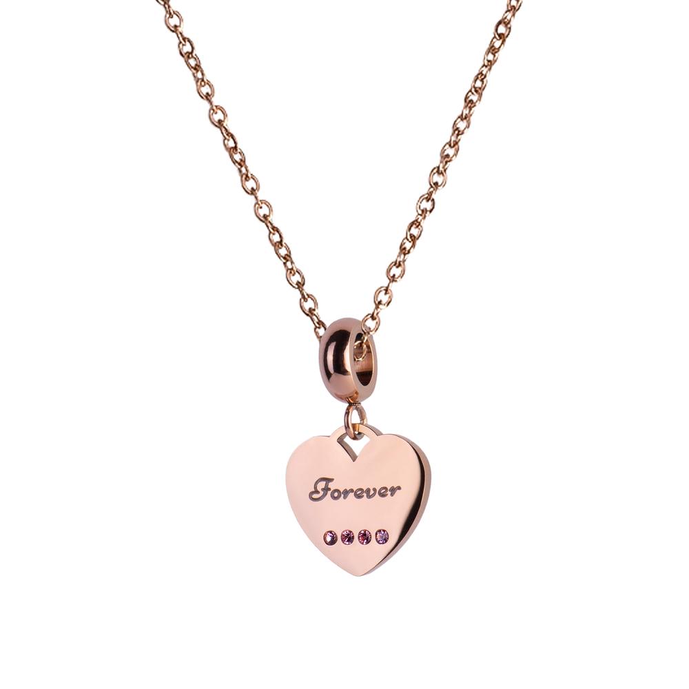Foto 5 pulgar | Charm para Pulsera Dije de Corazón Luckyly, Modelo Forever Oro Rosa