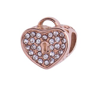 Foto 1 | Charm para Pulsera Dije de Corazón Candado Luckyly, Modelo Maca Oro Rosa