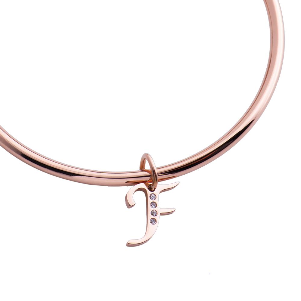 Foto 2 | Charm para Pulsera Inicial F Luckyly Lizzy Oro Rosa