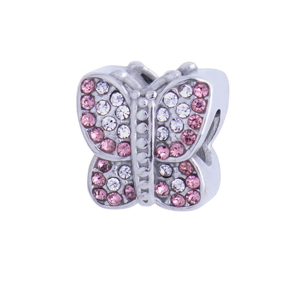 Charm para Pulsera Dije de Mariposa Luckyly, Modelo Bathia Plata