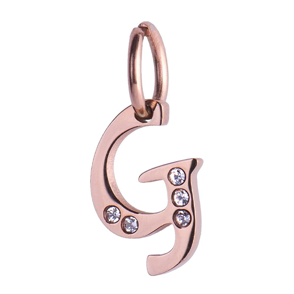 Foto 2 pulgar | Charm para Pulsera Inicial G Luckyly Lizzy Oro Rosa