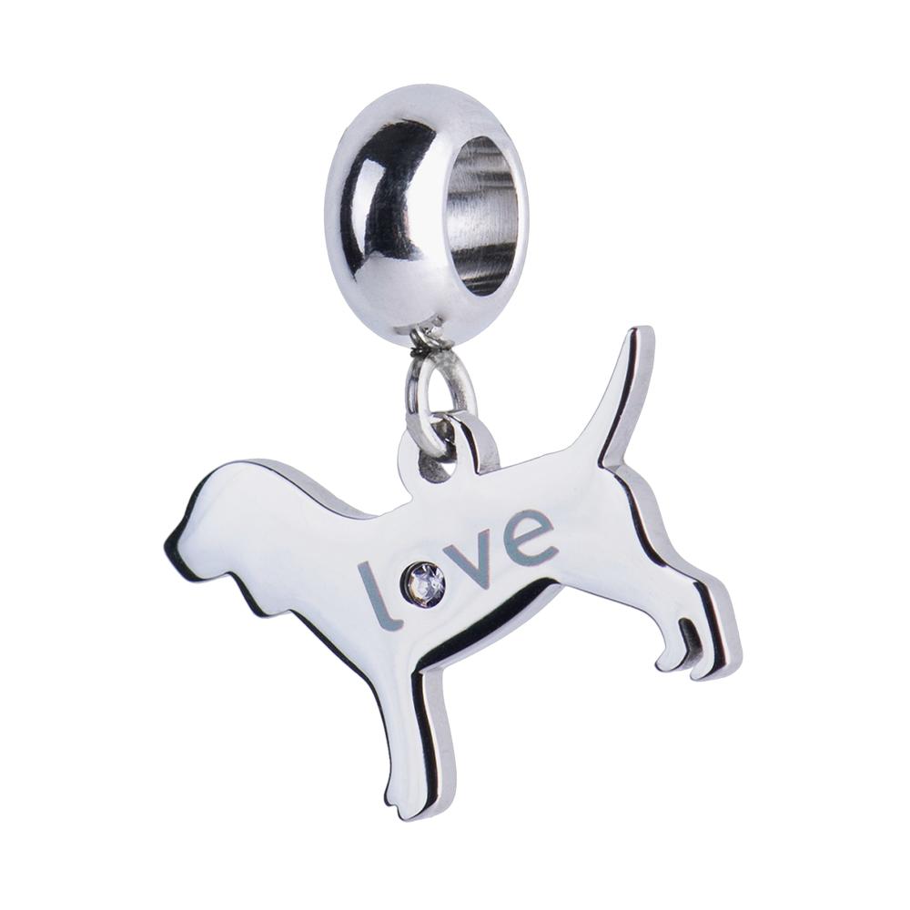 Charm para Pulsera Dije de Perro Luckyly, Modelo Doggy Plata