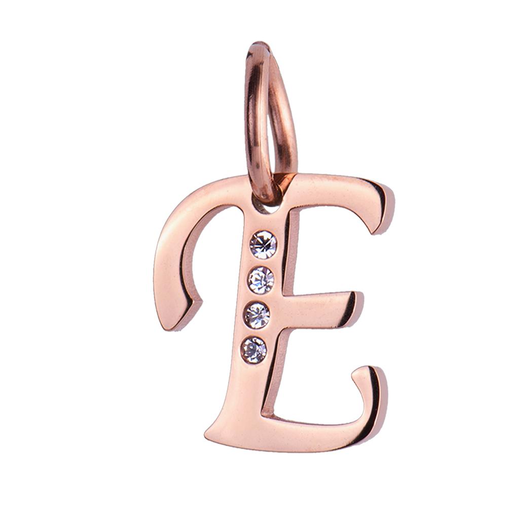 Charm para Pulsera Inicial E Luckyly Lizzy Oro Rosa