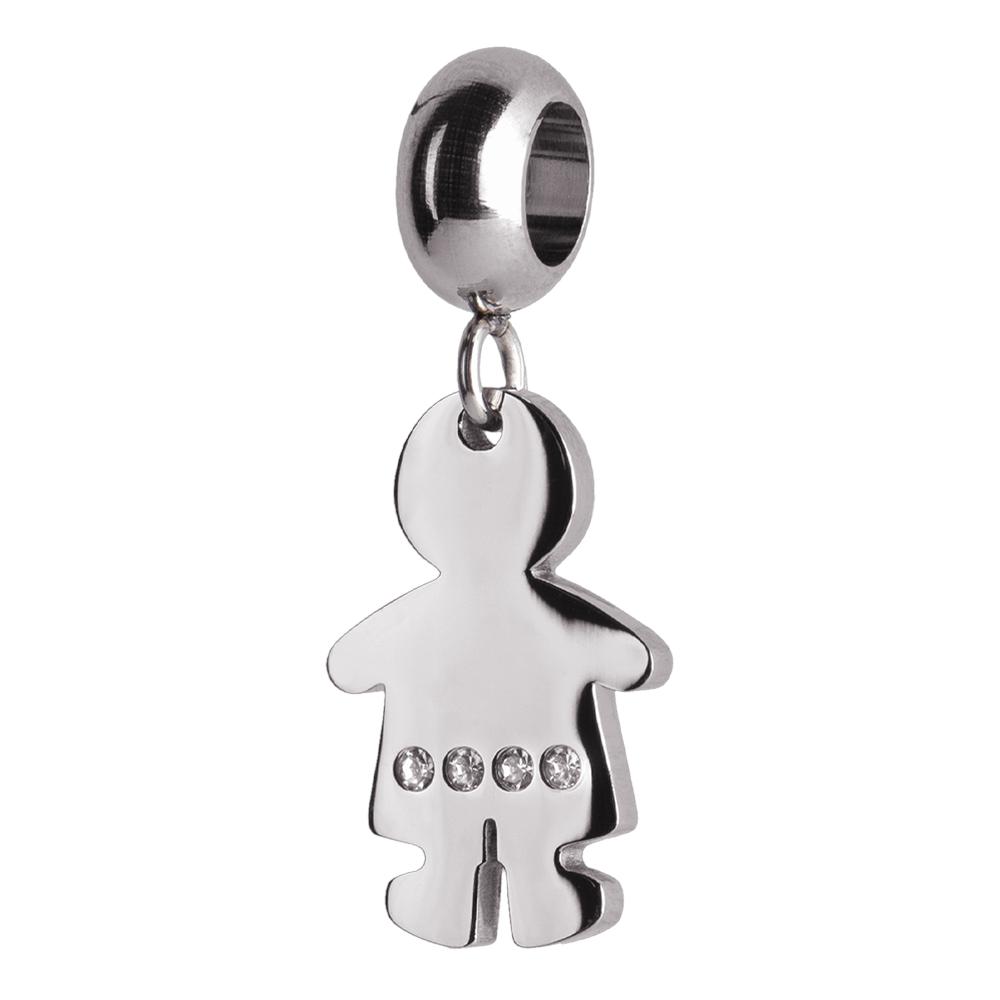 Charm para Pulsera Dije de Niño Luckyly, Modelo Abby Plata