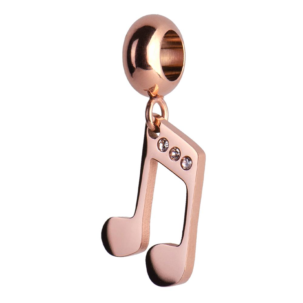 Charm para Pulsera Dije de Nota Musical Luckyly, Oro Rosa