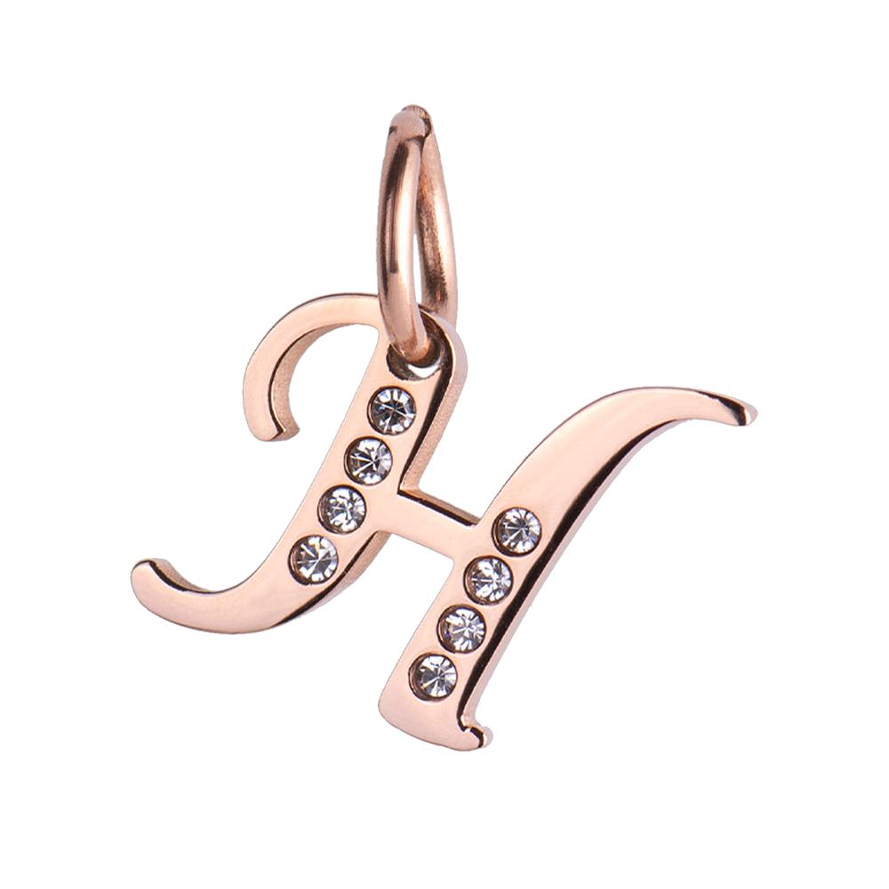 Foto 2 pulgar | Charm para Pulsera Inicial H Luckyly Lizzy Oro Rosa