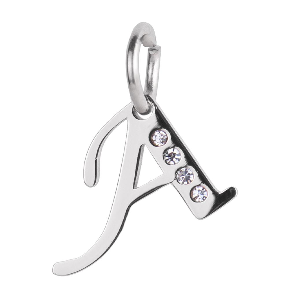 Foto 2 pulgar | Charm para Pulsera Dije Inicial Letra Luckyly, Modelo Lizzy Plata, Letra A