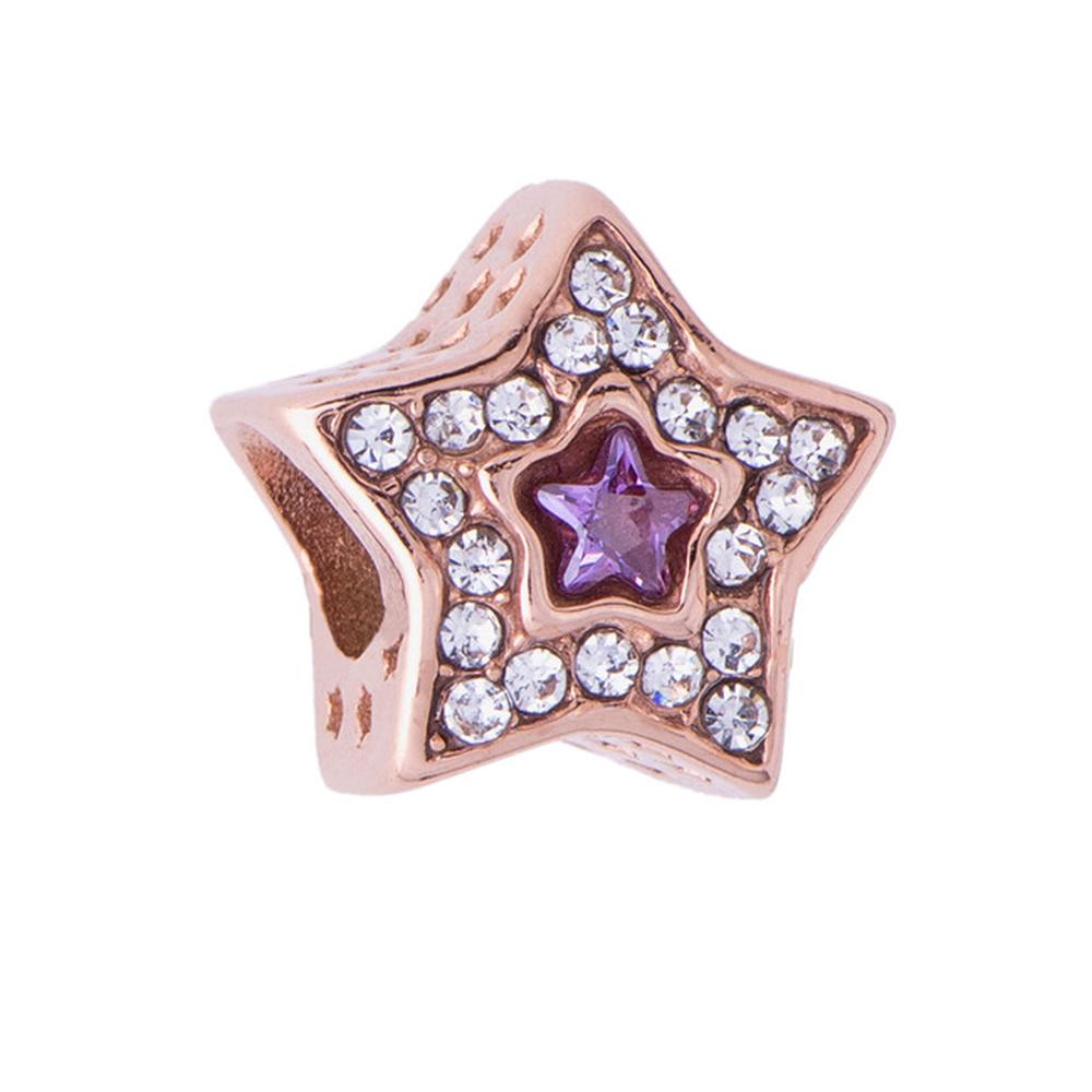 Charm para Pulsera Dije de Estrella Luckyly, Modelo Twinkle Oro Rosa