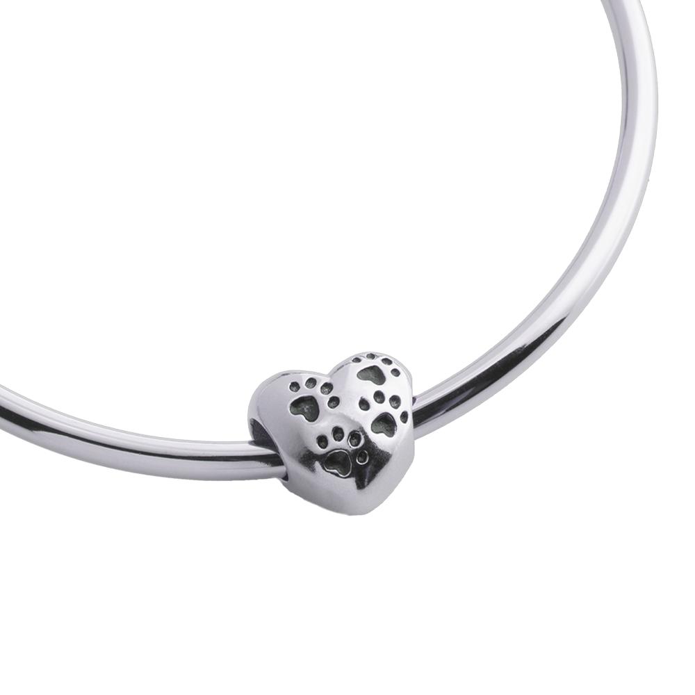 Foto 2 | Charm para Pulsera Dije de Corazón y Huellas de Perro Luckyly, Modelo Dora Plata