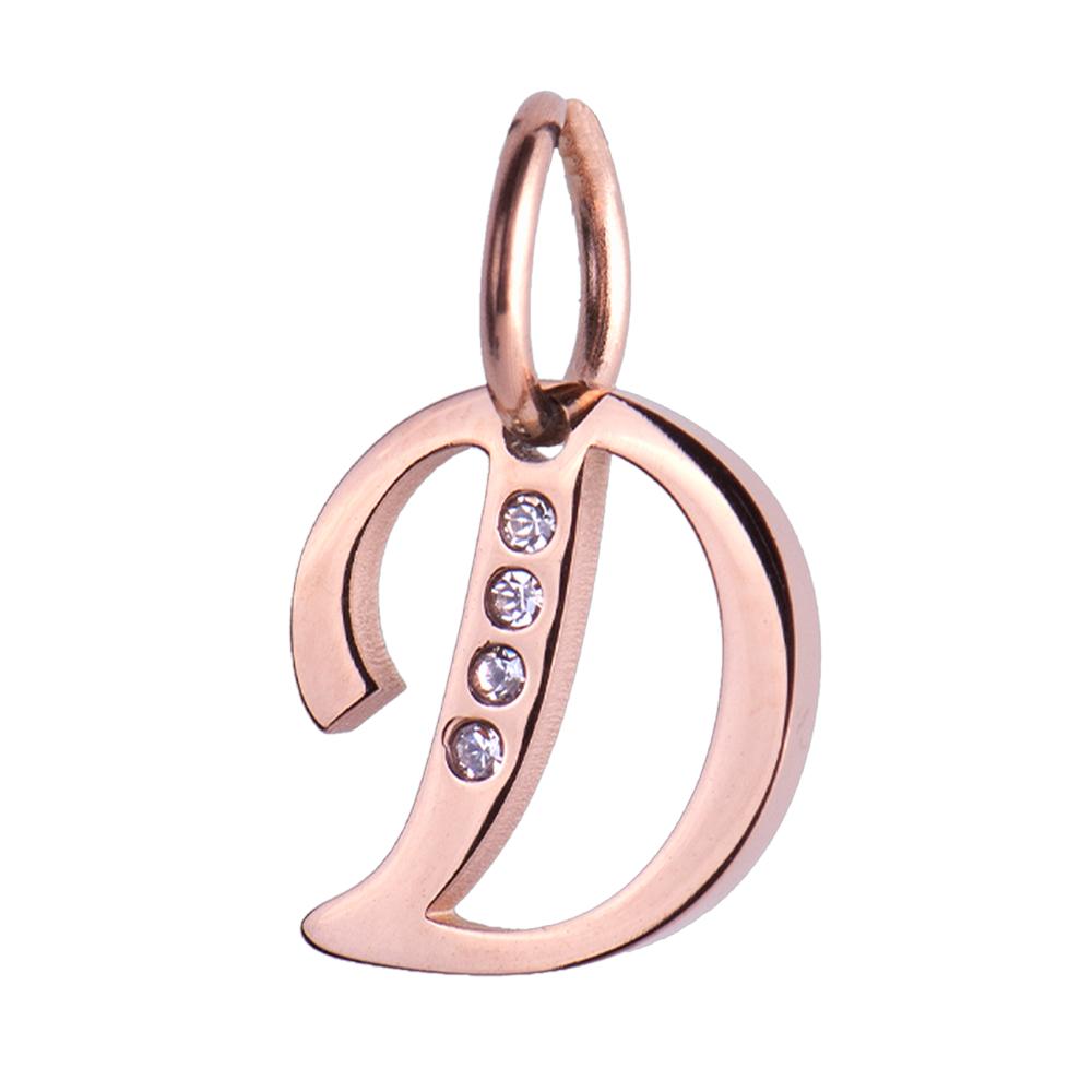 Dije para Pulsera LuckyLy Lizzy Oro Rosa Letra D