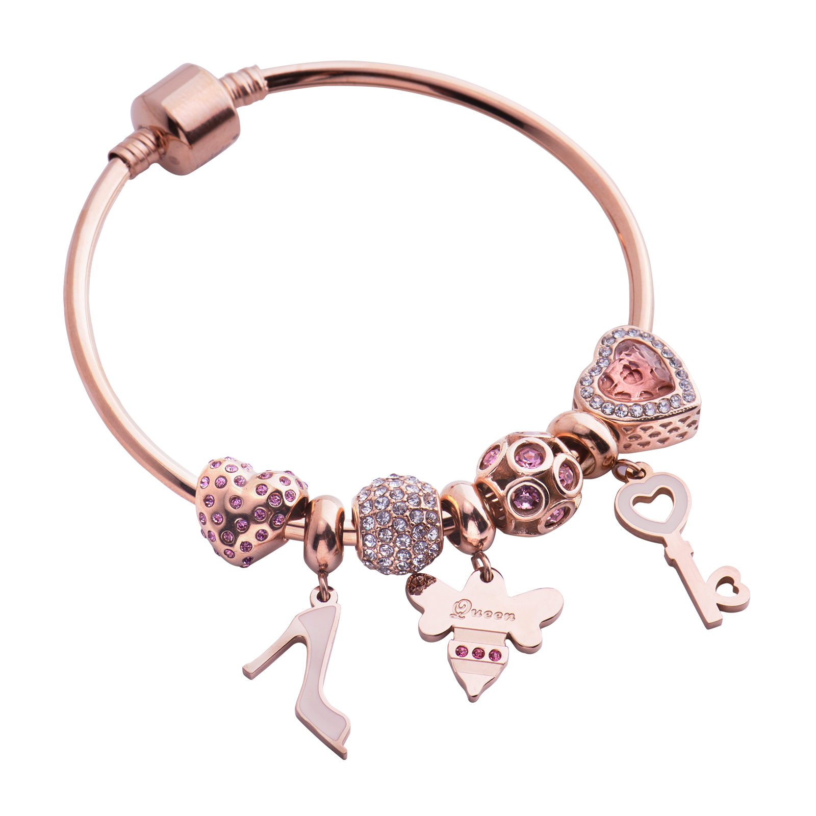 Foto 3 | Charm para Pulsera Dije de Bolita Luckyly, Modelo Dani Oro Rosa