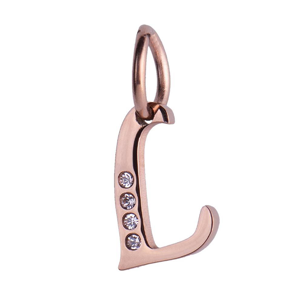 Dije para Pulsera LuckyLy Lizzy Oro Rosa Letra L