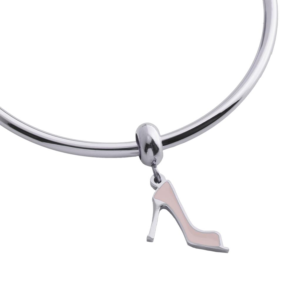 Foto 2 | Charm para Pulsera Dije de Zapatilla Rosa Luckyly, Modelo Stiletto Plata