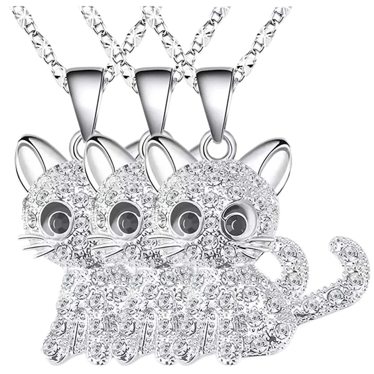 Cadenas De Gatos Y Circoniahigh Monaco Mxeki-003 3 Piezas Plata $518