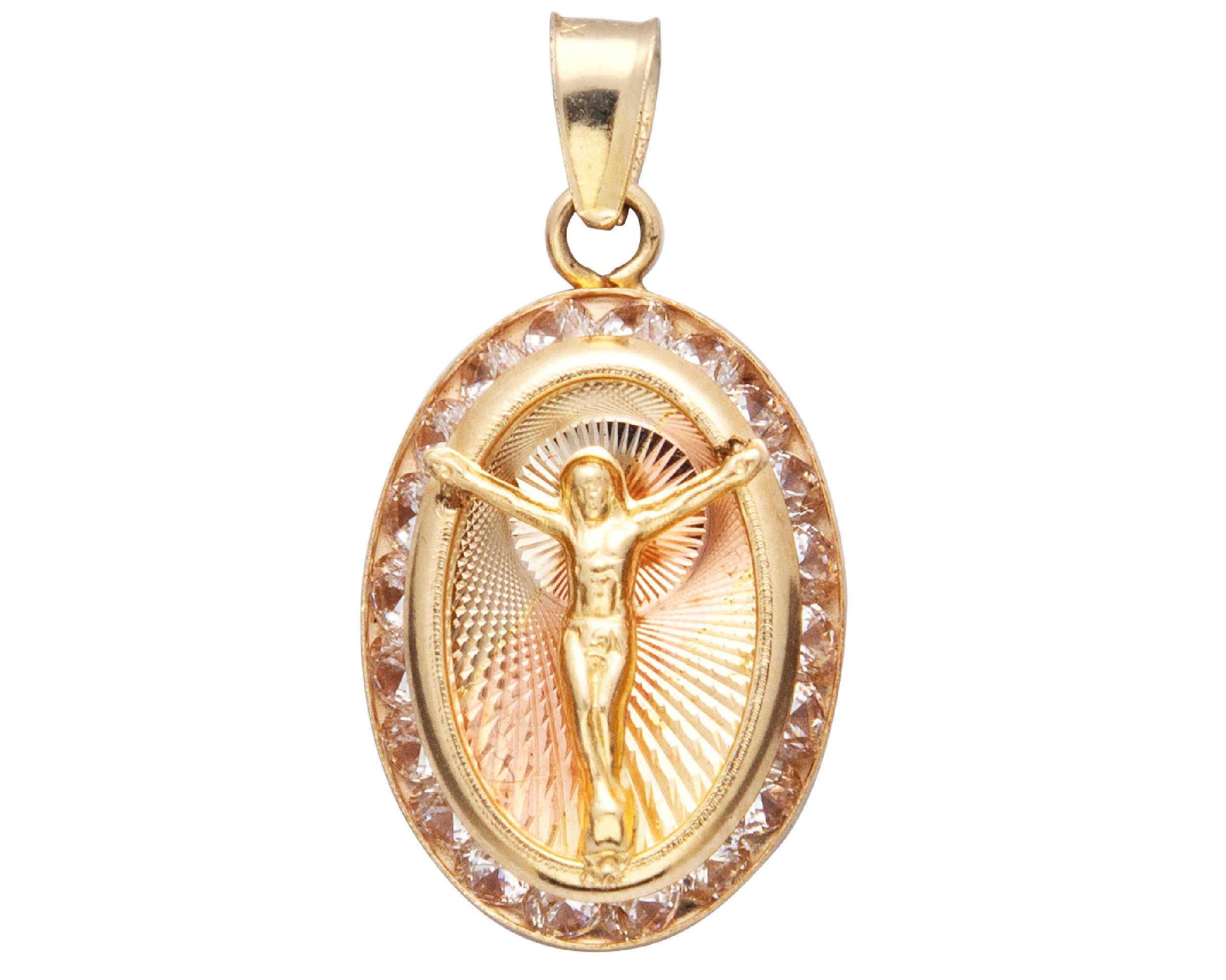 Medalla Cristo Oval Horoz 10k C828 $2,059