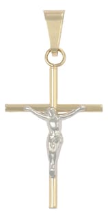 Foto 1 | Dije de Cruz de Tubo con Cristo Rodinado de Oro de 10k