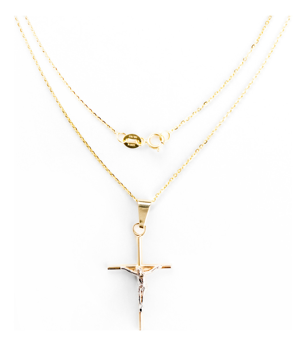 Foto 3 | Dije de Cruz de Tubo con Cristo Rodinado de Oro de 10k