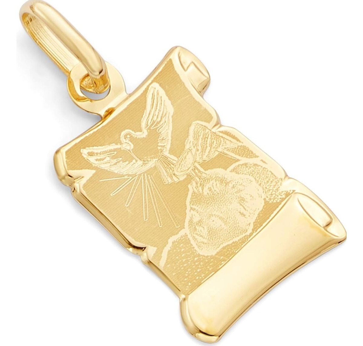 Foto 3 pulgar | Collar con Medalla de Bautizo Italiana de Oro de 14k
