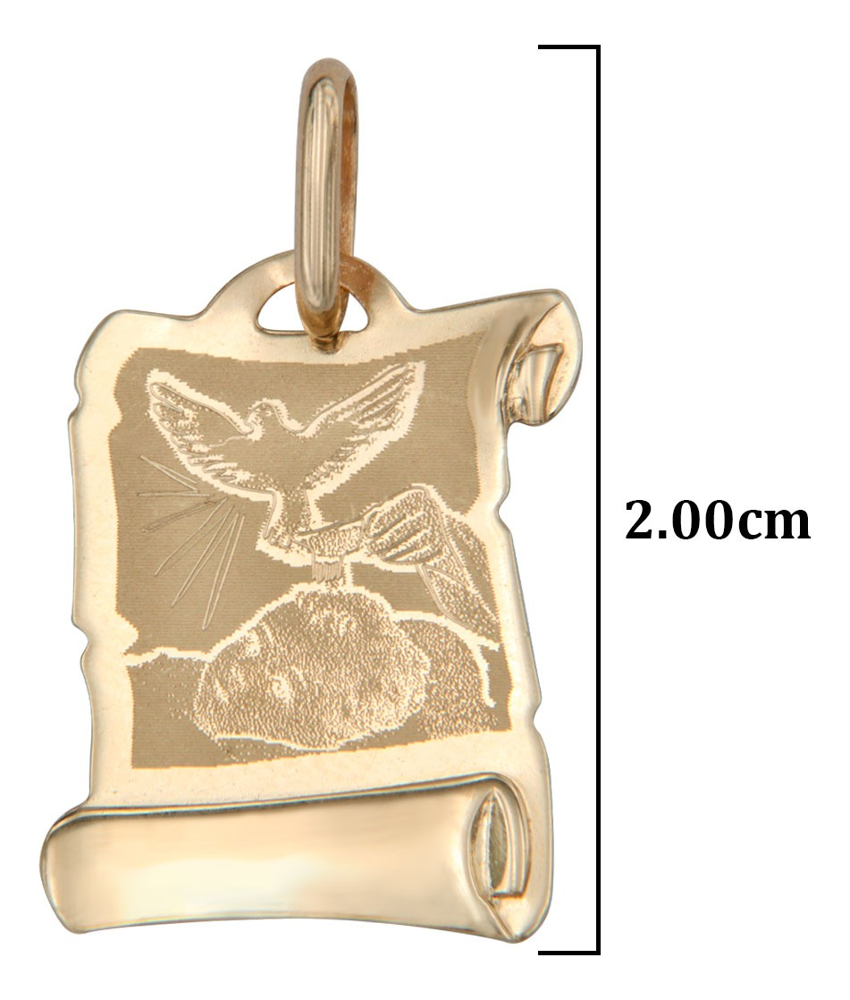 Foto 5 pulgar | Collar con Medalla de Bautizo Italiana de Oro de 14k